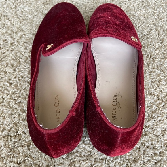 Charter club red velvet loafer - Picture 3 of 5
